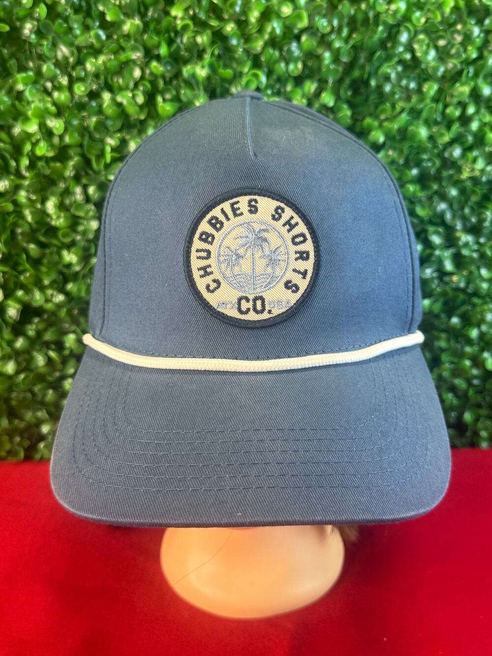Chubbies Shorts Co Blue Trucker Hat White Rope Palm Tree Patch Snapback Cap